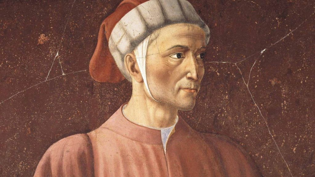 Dante Alighieri. Fresk z połowy XV wieku 