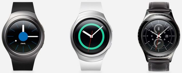 Gear S2 (sport) w dwóch wersjach kolorystycznych oraz Gear S2 classic