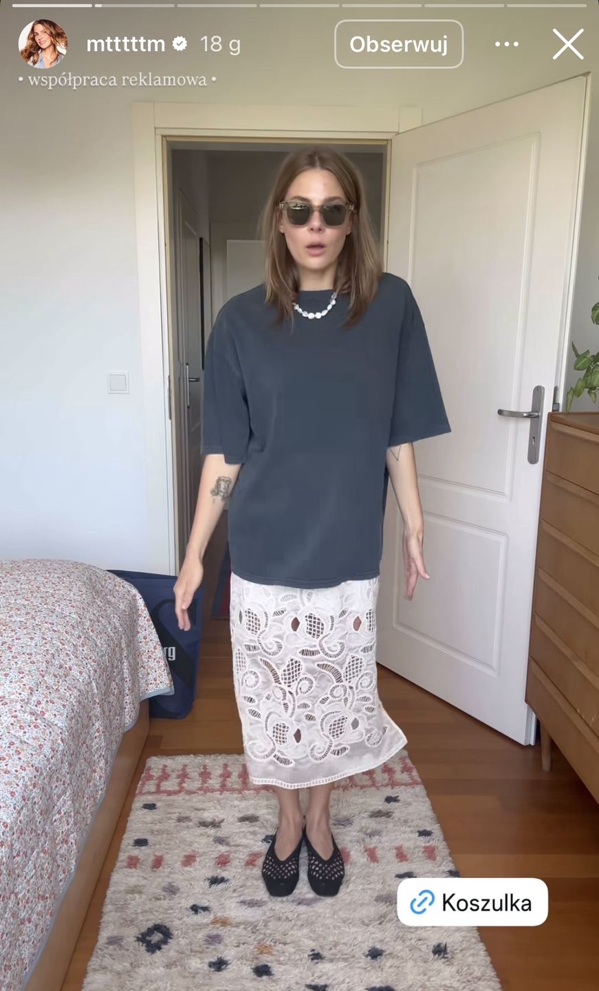 Marta Wierzbicka w białej midi