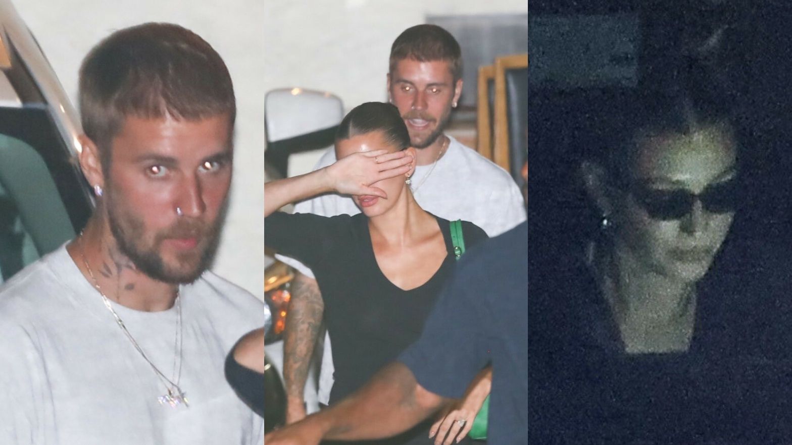 Bieberowie wychodzą z knajpy 