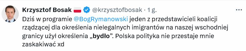 Wpis na platformie X