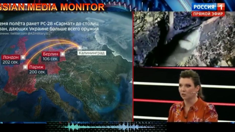 Szaleństwo na antenie rosyjskiej telewizji. Pokazali ataki na Berlin, Paryż i Londyn