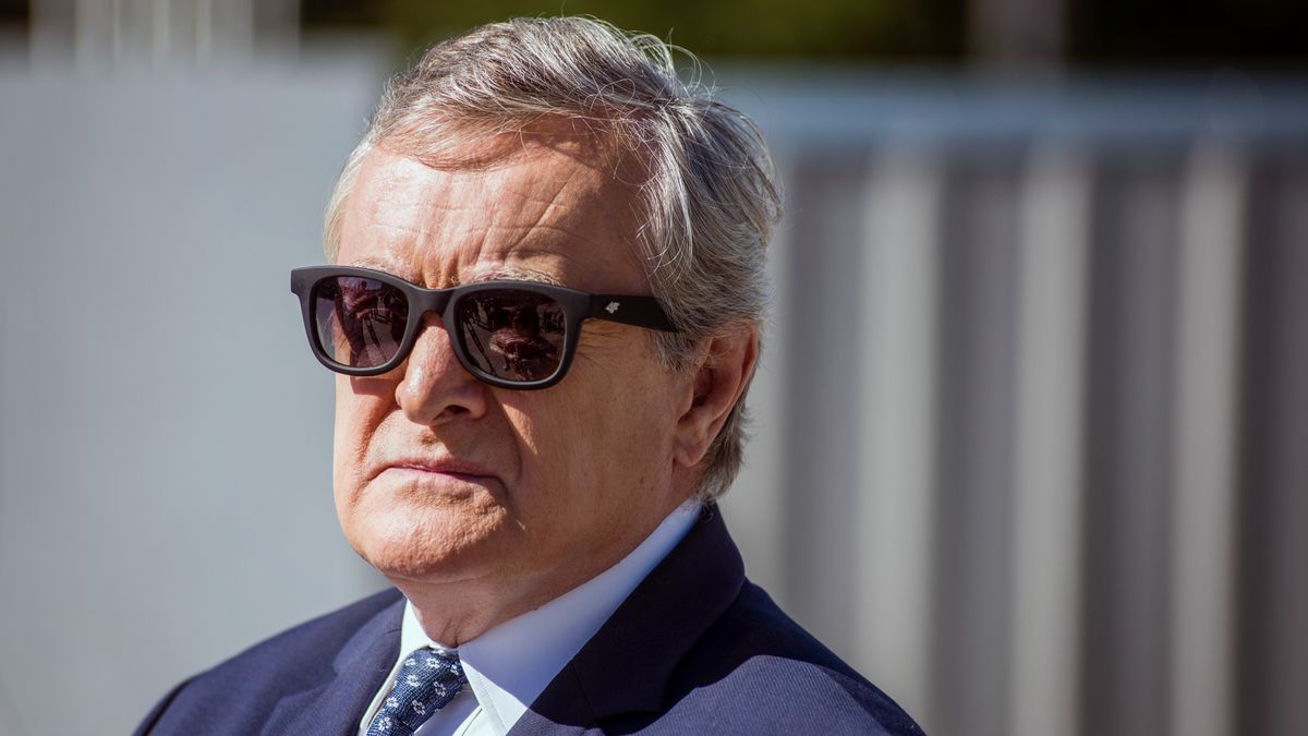 WARSAW, POLAND - 2022/09/02: Minister of Culture and National Heritage, Piotr Glinski seen during the opening of the #unREDEEMed exhibition in Warsaw. In Warsaw, the Minister of Culture and National Heritage, Piotr Glinski has opened the open-air exhibition #bezprzedawNIEnia (#unREDEEMed), presenting the scale of the destruction and German crimes committed in Poland during World War II. The #unREDEEMed campaign is complementary to the report on war losses, which was presented by the government on September 1st - that is on the 83rd anniversary of the outbreak of World War II. The report included the amount of USD 1,532,170,000,000, which is the estimated amount of war reparations that should be paid to Poland by Germany. (Photo by Attila Husejnow/SOPA Images/LightRocket via Getty Images)