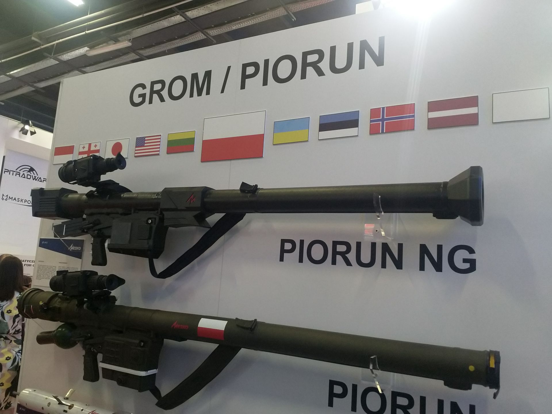 Prezentowane podczas targów przez Mesko pociski PPZR Piorun NG oraz Piorun. 
