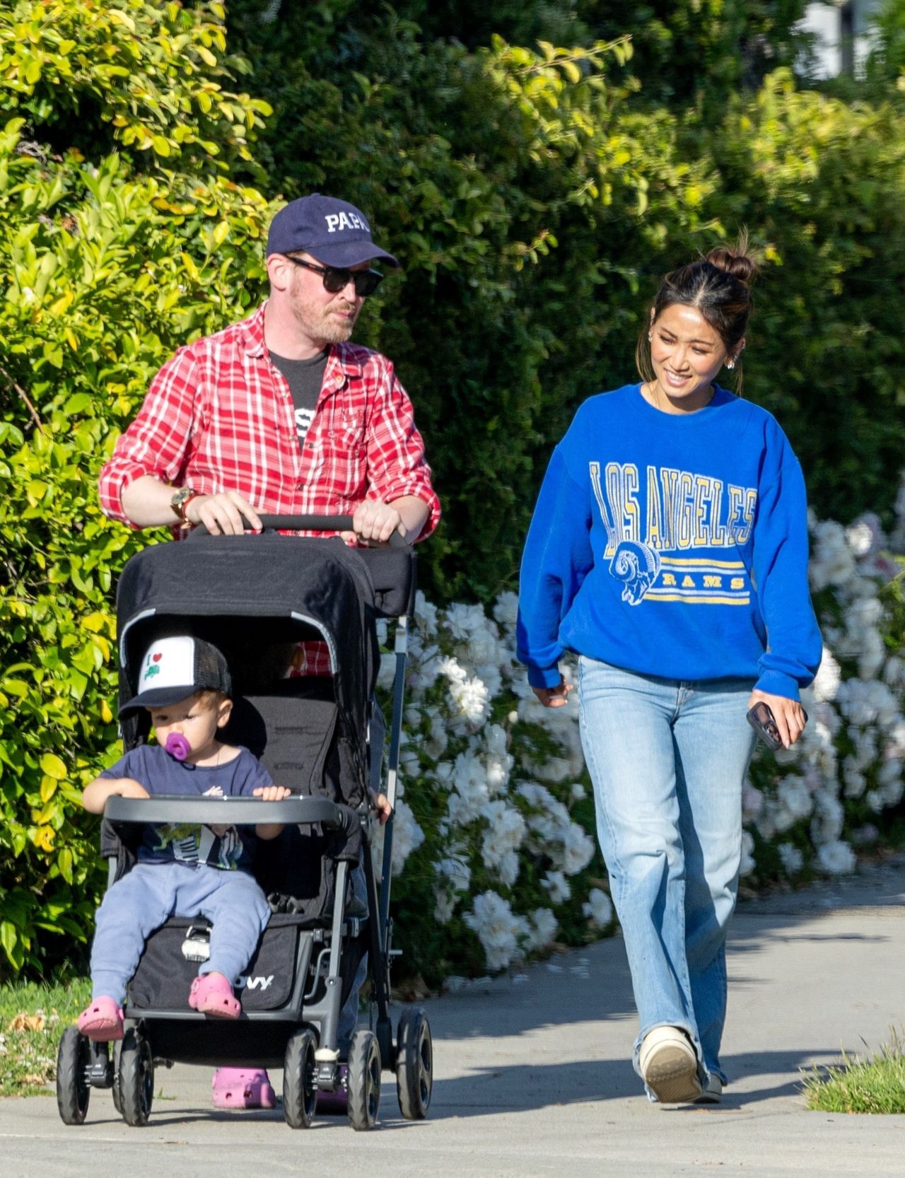 Macaulay Culkin on a family walk