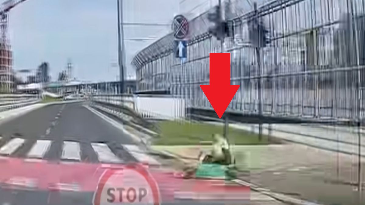 Nagranie z Krakowa z udziałem hulajnogi.