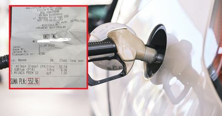Tak źle jeszcze nie było. Zatankował diesela w Bydgoszczy. Oto paragon