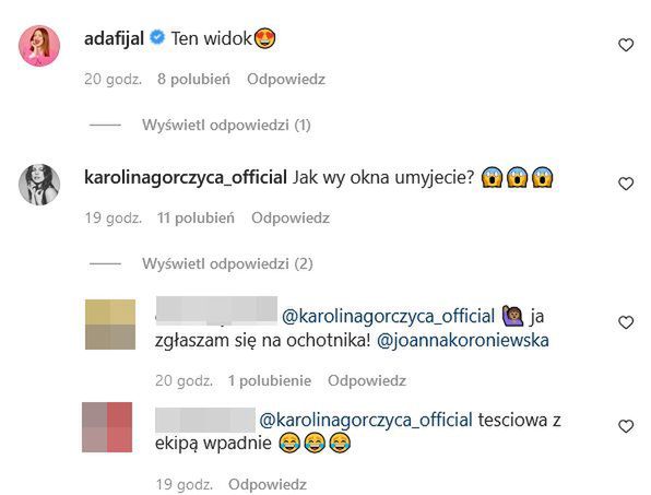 Komentarze na profilu Joanny Koroniewskiej 