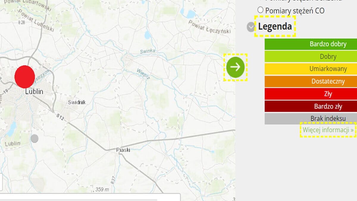 Indeks jakości Powietrza Lublin