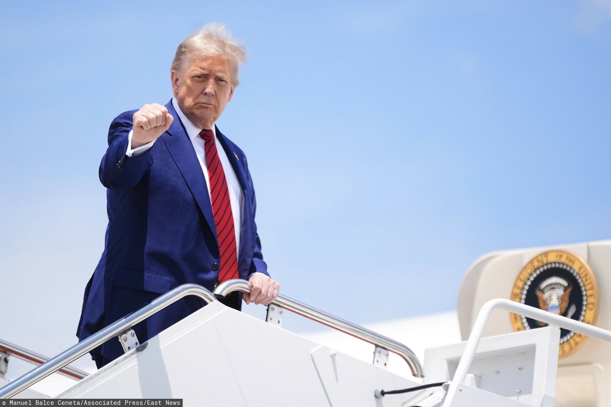 Temporary
President Donald Trump gestures as he boards Air Force One at Joint Base Andrews, Md., Friday, June 20, 2025. (AP Photo/Manuel Balce Ceneta)
Manuel Balce Ceneta
