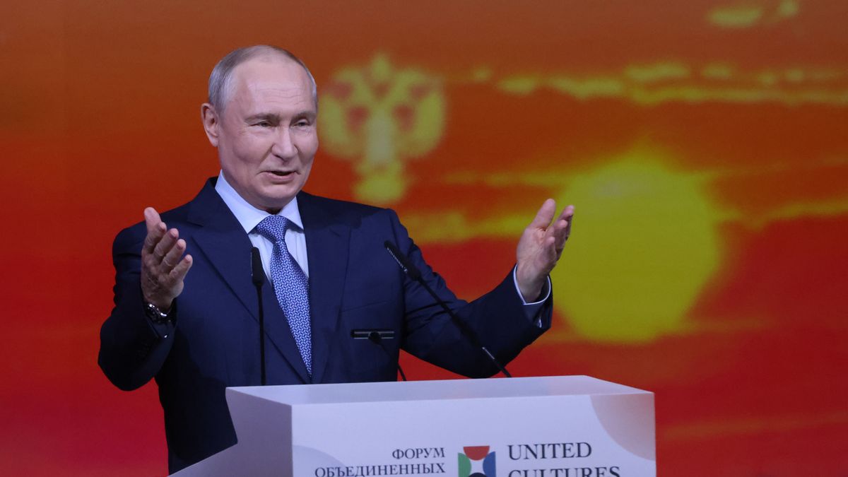 President Putin Speaks At The United Cultures Forum
SAINT PETERSBURG, RUSSIA - SEPTEMBER 25: Russian President Vladimir Putin speaks during the United Cultures Forum on September 25, 2026 in Saint Petersburg, Russia. Putin is having a one-day trip to Saint Petersbirg to visit an annual international cultural forum has been held since 2012. (Footage by Contributor/Getty Images)
Contributor