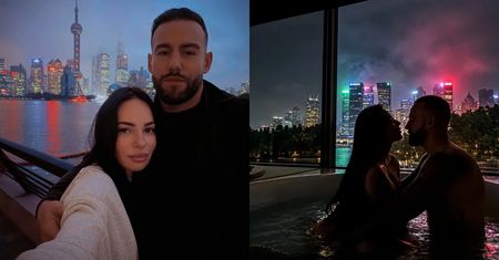 Sylwia Szostak z nowym ukochanym PLUSKA SIĘ w wannie z widokiem na Szanghaj. Romantycznie? (ZDJĘCIA)
