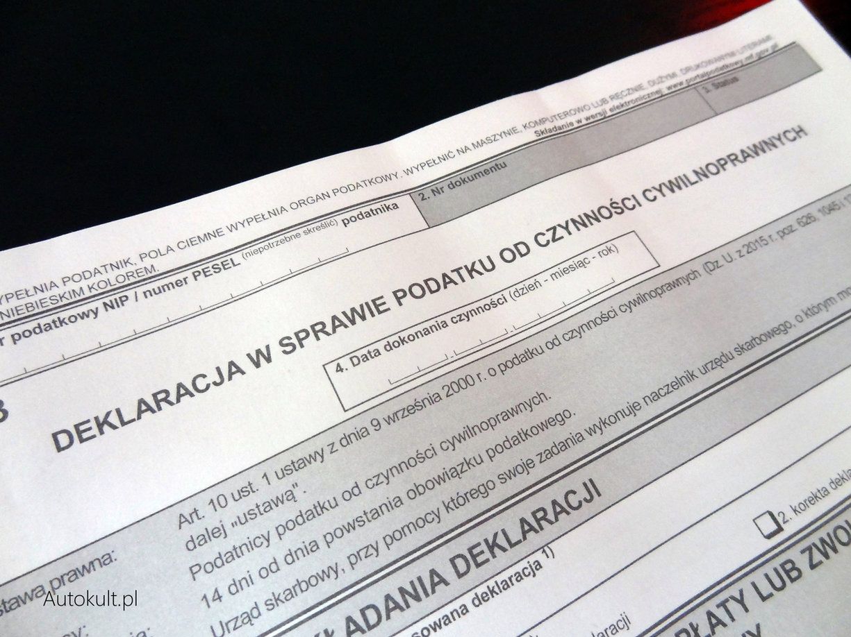 Kupując auto od firmy nie musimy składać takiej deklaracji.