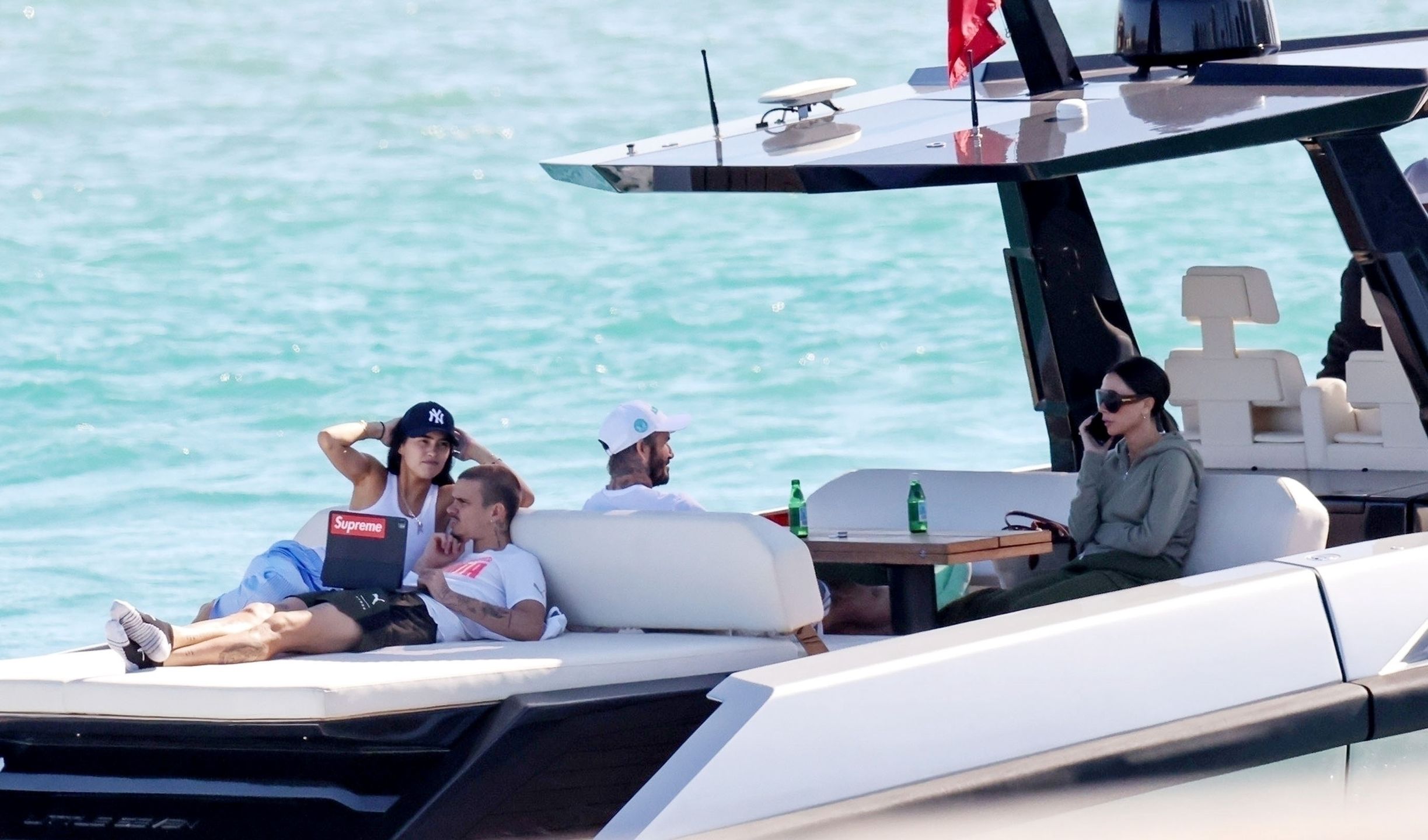 David, Victoria, Romeo Beckham i Kim Turnbull