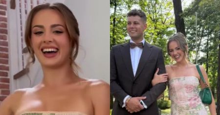 Wiktoria Gąsiewska wybrała się na wesele w sukni z rozcięciem. Myślicie, że przyćmiła pannę młodą?