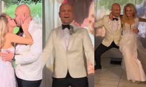 Anita Szydłowska i Adrian Szymaniak zaskoczyli gości podczas PIERWSZEGO TAŃCA. Panna młoda pokazała się w DRUGIEJ sukni! (ZDJĘCIA)