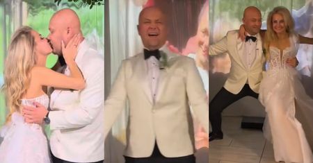 Anita Szydłowska i Adrian Szymaniak zaskoczyli gości podczas PIERWSZEGO TAŃCA. Panna młoda pokazała się w DRUGIEJ sukni! (ZDJĘCIA)
