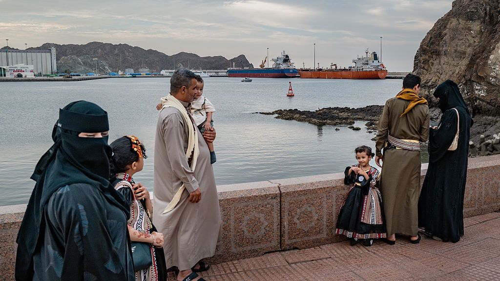 Strait Of Hormuz Remains Focal Point In Iran-U.S. War
MUSCAT, OMAN - MARCH 22: People celebrate Eid and watch oil tankers sail into Muscat Anchorage on March 22, 2026 at Sultan Qaboos Port in Muscat, Oman.President Donald Trump had threatened to attack Iran's energy infrastructure if it did not end its de facto blockade of the Strait of Hormuz by just before midnight GMT of March 23. A subsequent statement from President Trump said the U.S. and Iran had held "very good and productive conversations regarding a complete and total resolution of our hostilities in the Middle East," and that he would postpone any attacks on Iranian energy infrastructure for five days. Maritime traffic through the strait, which conveys about 20% of the world's oil and gas, has mostly come to a halt after the joint U.S.-Israeli war with Iran that began on February 28. (Photo by Elke Scholiers/Getty Images)
Elke Scholiers