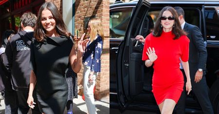 Wyraźnie smuklejsza Selena Gomez podbija nowojorskie ulice w dwóch kreacjach. W którym kolorze bardziej jej do twarzy?
