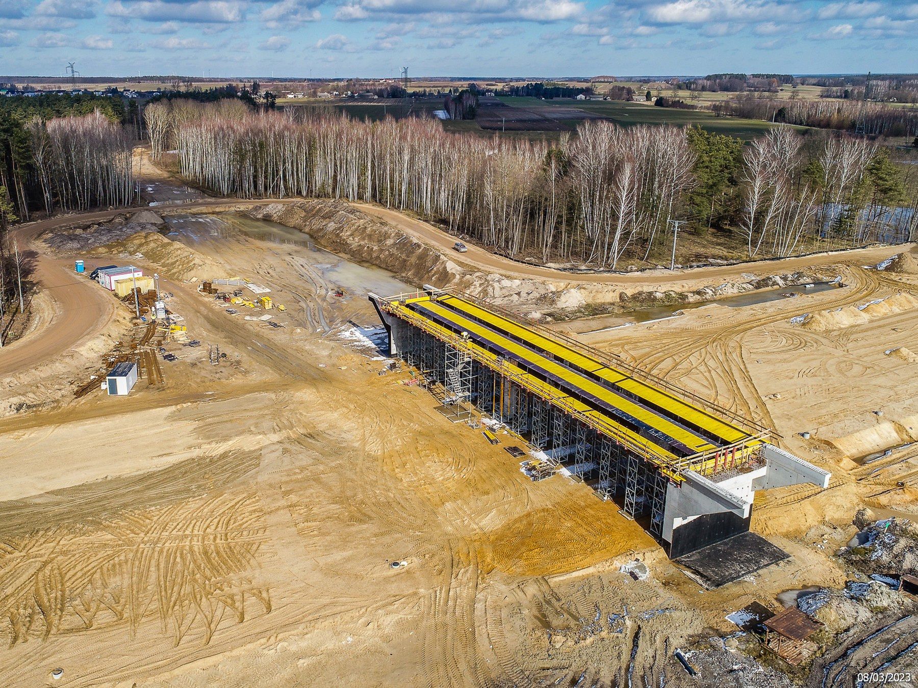 Budowa autostrady A2 odc. Kałuszyn - Groszki (marzec 2023)