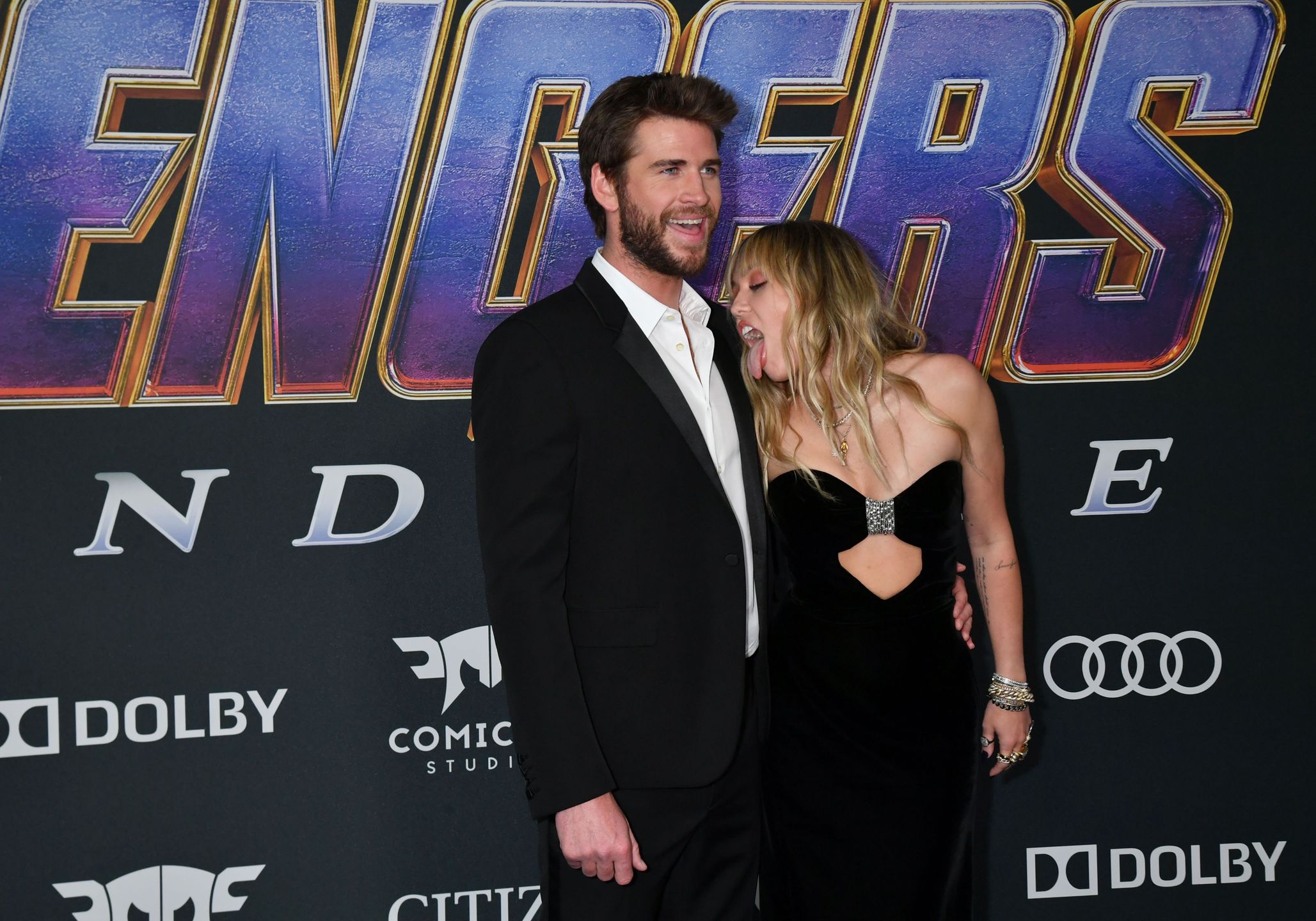 Miley Cyrus i Liam Hemsworth na premierze "Avengers: Endgame"