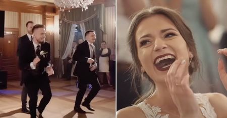 Pan młody zrobił niespodziankę żonie na weselu. Nagranie podbiło sieć