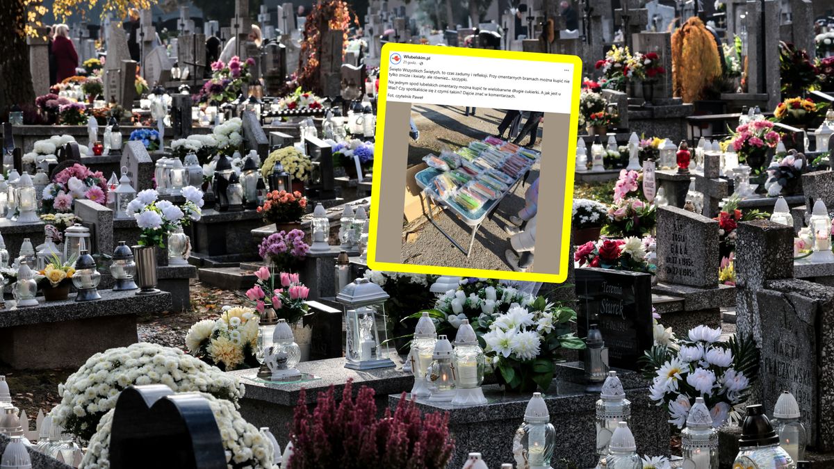 Przed cmentarzem sprzedawali szczypki (zdj. w tle: poglądowe).