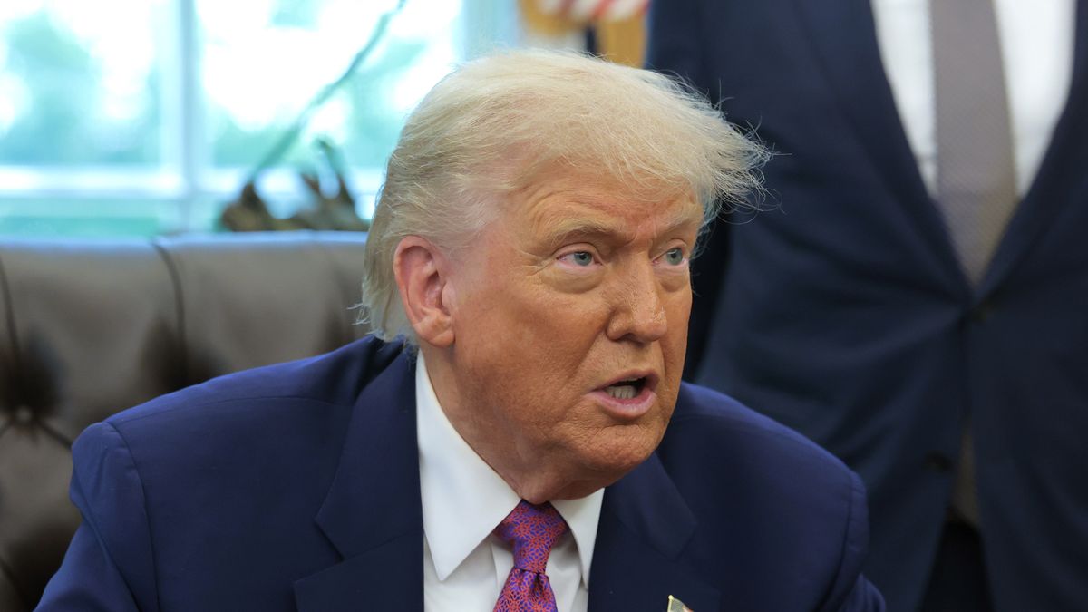 WASHINGTON, DC - JUNE 10: U.S. President Donald Trump delivers remarks on natural disaster preparedness in the Oval Office at the White House on June 10, 2025 in Washington, DC. Trump said he wants to eliminate the Federal Emergency Management Agency (FEMA) and return its function to the state level. (Photo by Anna Moneymaker/Getty Images)