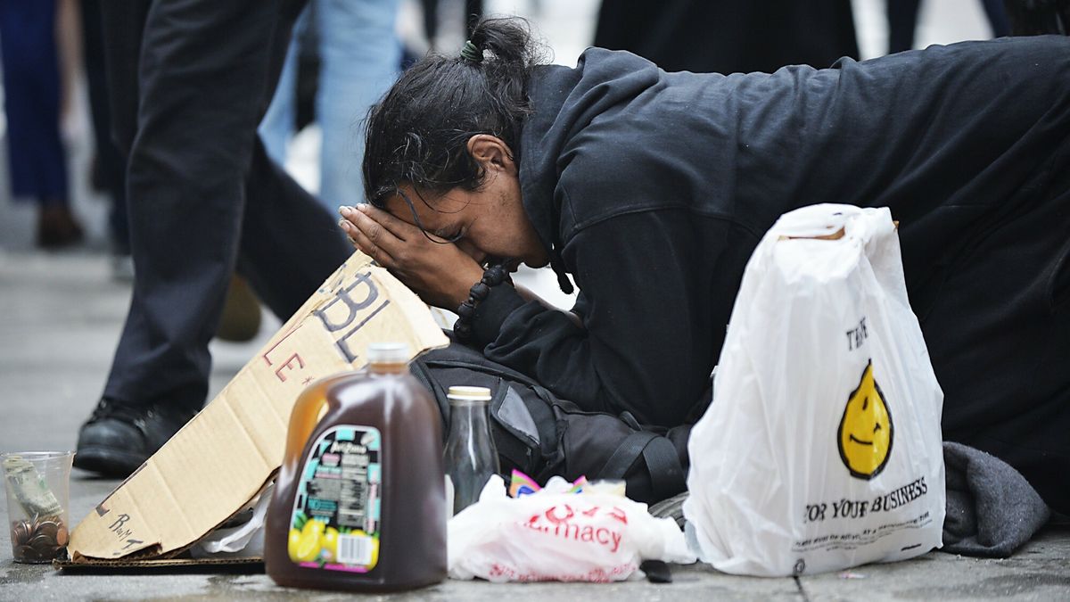 Bezdomni na ulicach Nowego Jorku