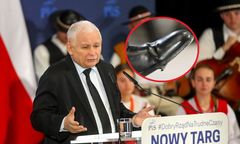 Bezlitośnie kpi z prezesa. Chodzi o buty