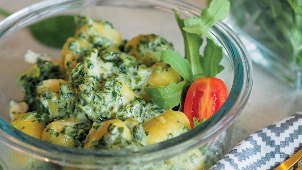 Gnocchi z sosem szpinakowym