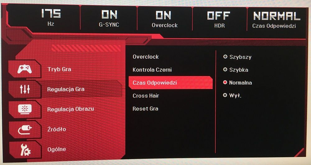 LG 38GL950G - Ustawienia OSD