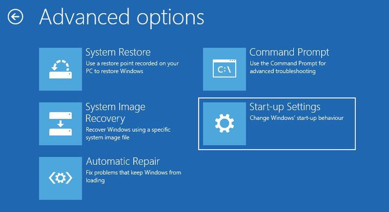 Win 8 - Recovery options