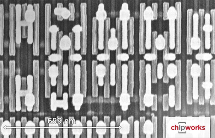 Tranzystory FinFET w Broadwellu, widok z góry
