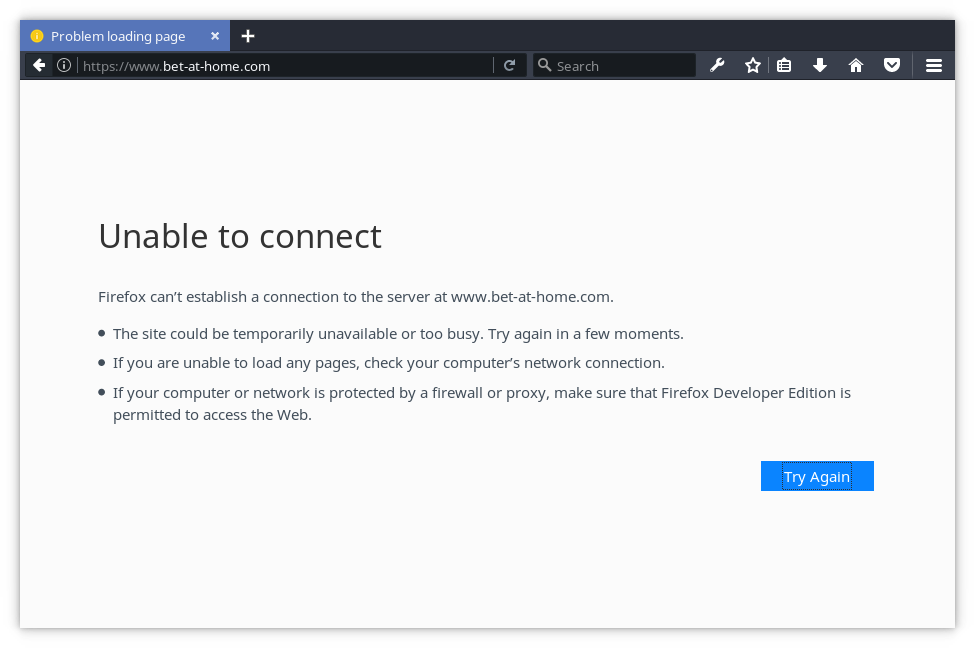 Popularny serwis bukmacherski bet-at-home.com zablokowany na poziomie DNS