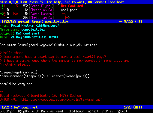 Usenet w slrn: mój pierwszy realny kontakt z Siecią