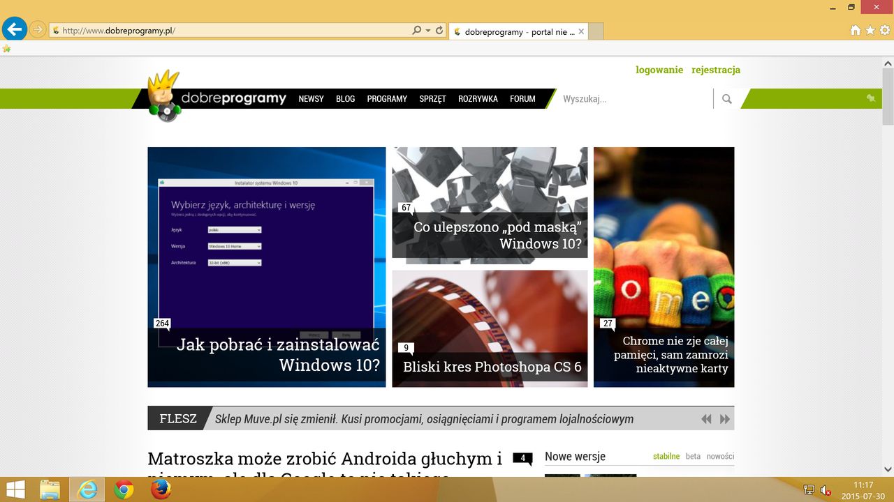 Internet Explorer na Windows 8