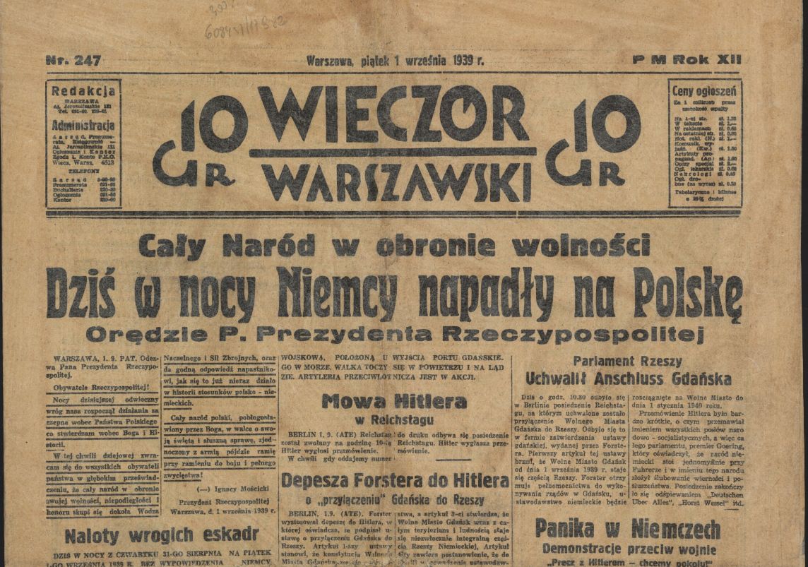 Wieczór Warszawski z dnia 1 września [Biblioteka Narodowa]