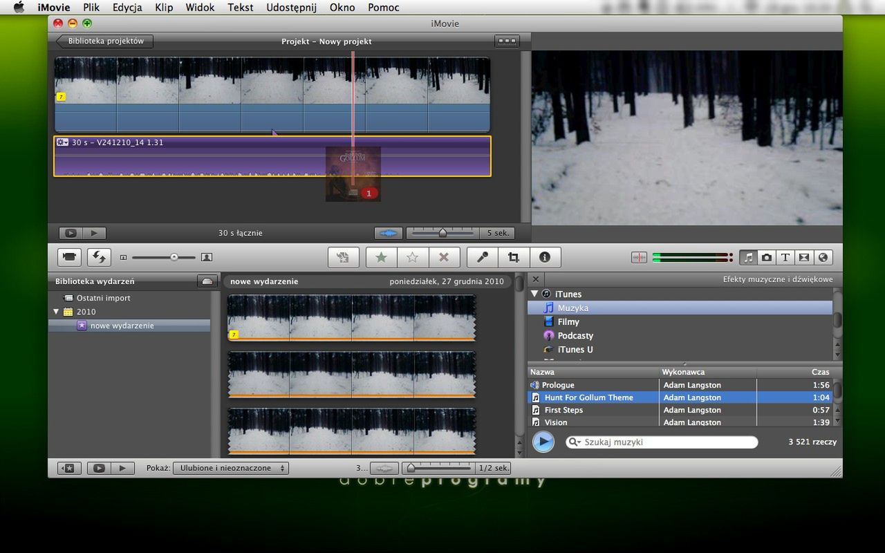 Dodawanie muzyki do ścieżki dźwiękowej