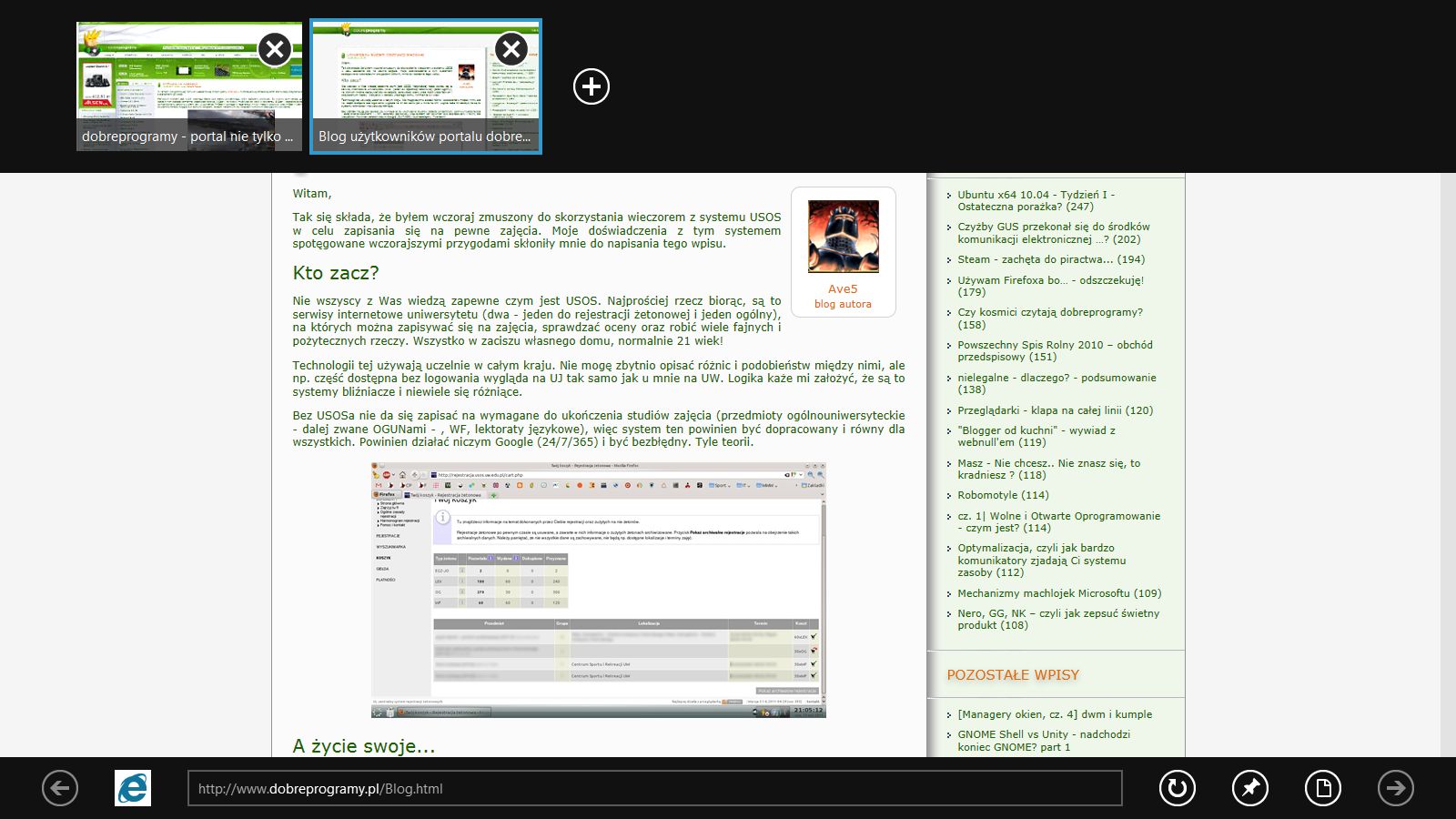 Nawet Internet Explorer ma wersję Metro