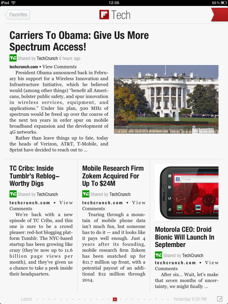 Flipboard - Widok artykułów