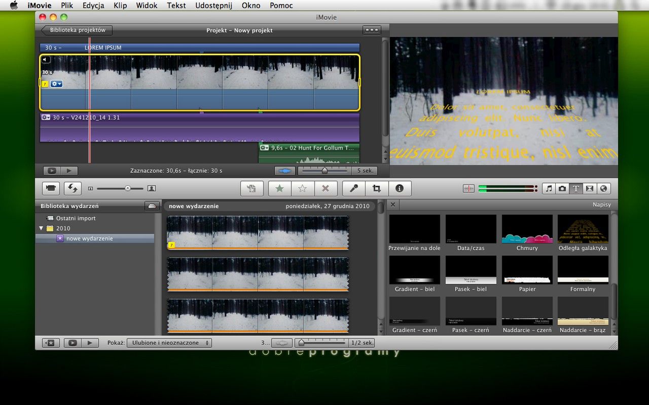 Efekty tekstowe - napisy z "Gwiezdnych Wojen"