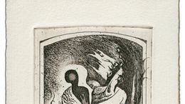 Ekslibris pokazywany na wystawie w pałacu