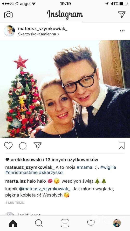 Mateusz Szymkowiak z mamą - święta 2016, Wigilia zdjęcia