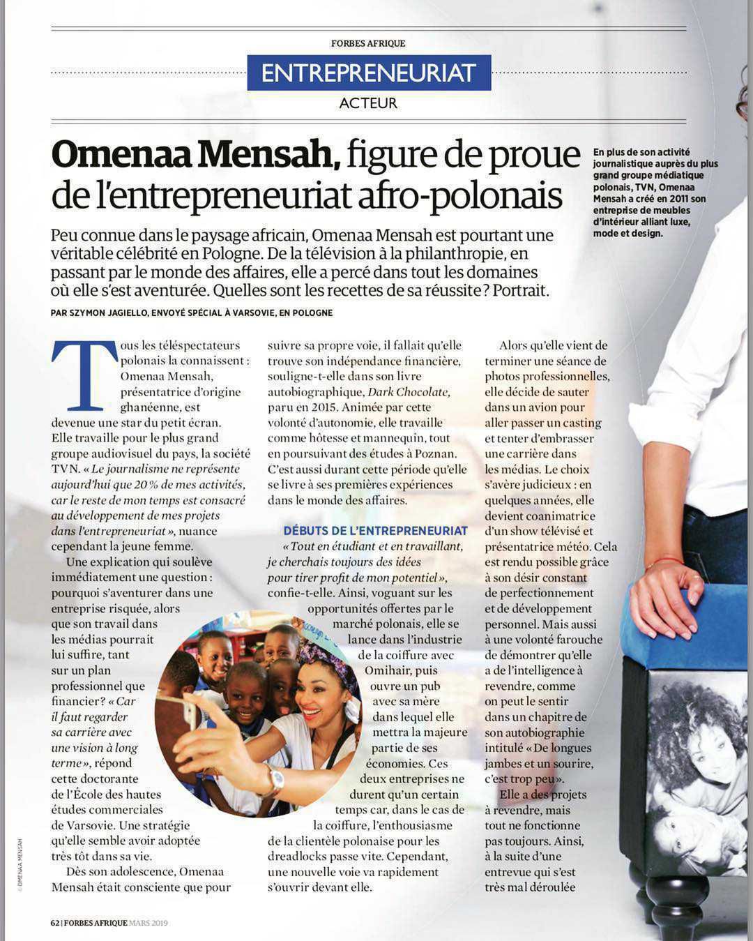 Artykuł o Omenie Mensah w Forbes Afrique