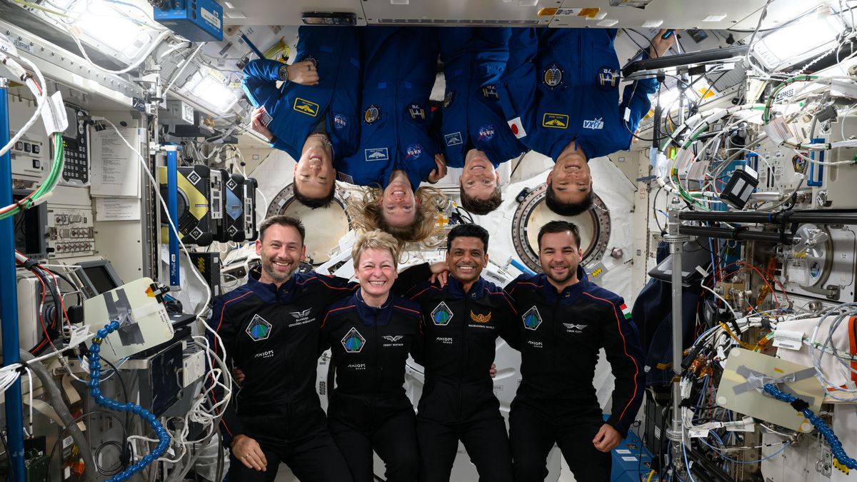 Załoga misji Ax-4 i załoga Międzynarodowej Stacji Kosmicznej