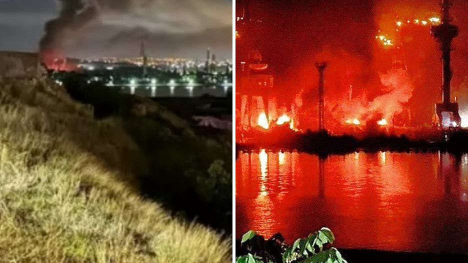 Sewastopol. Eksplozje i potężny pożar. "Atak rakietowy - w pobliżu stocznia"