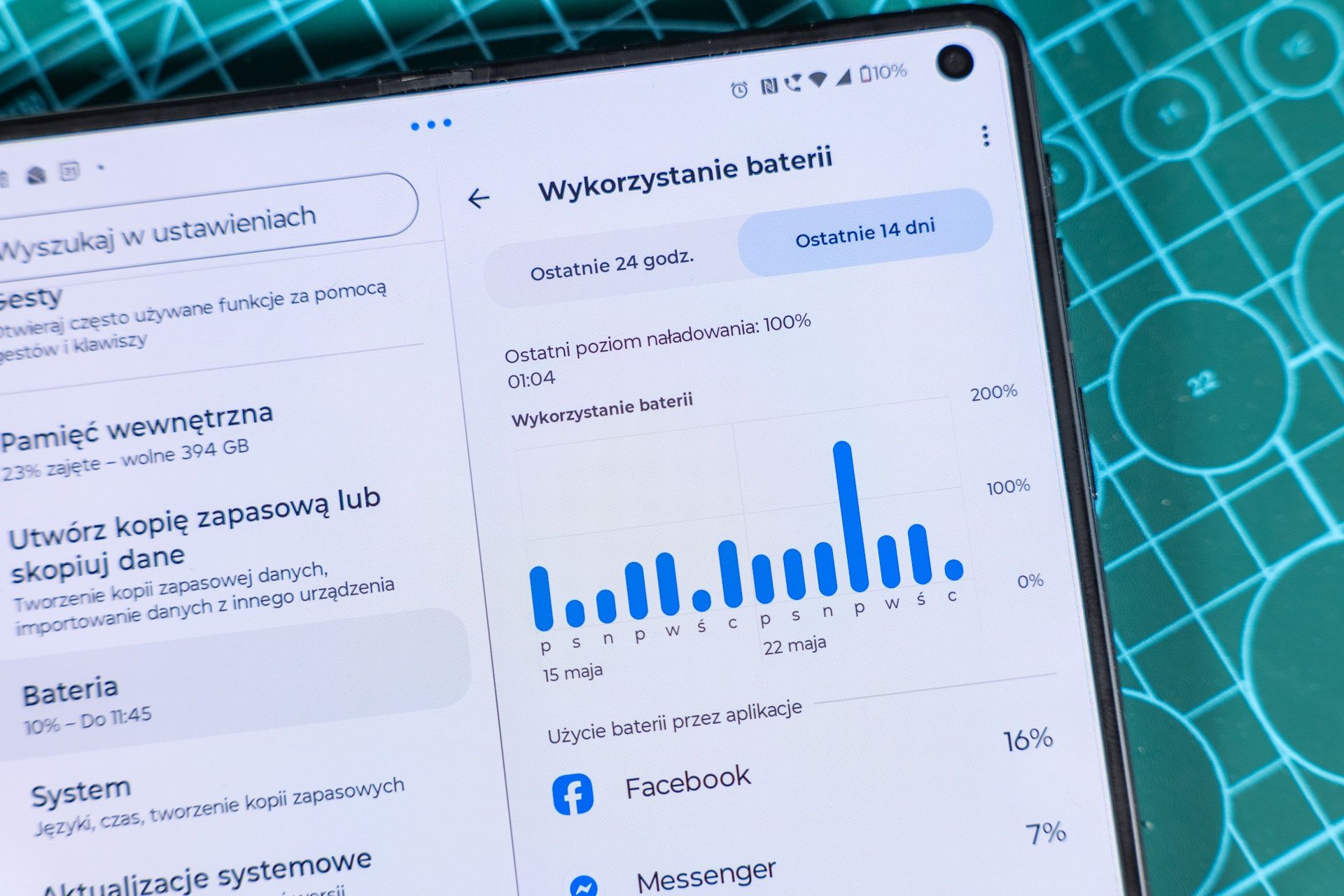 Zużycie energii w Motoroli razr fold