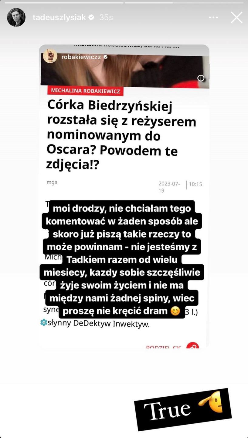Michalina Robakiewicz komentuje plotki o rozstaniu