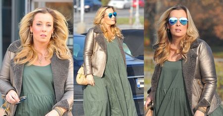 Ciężarna żona Piotra Kraśki pod TVP (ZDJĘCIA)